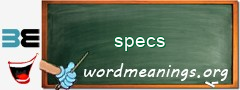 WordMeaning blackboard for specs